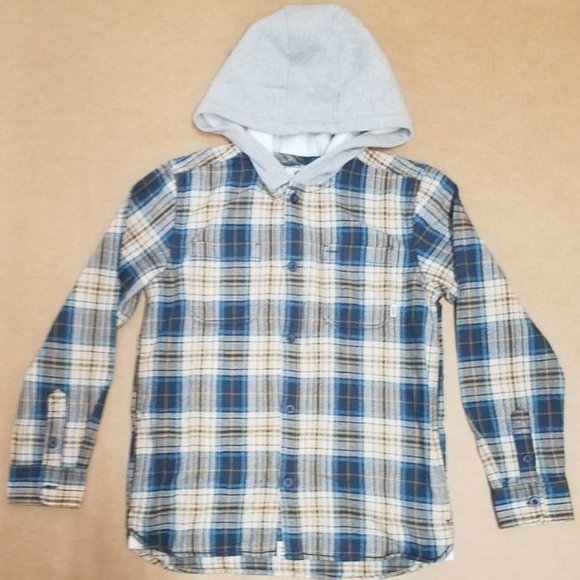 Vans Other - Vans Button Down Hooded Shirt Boys Size Large NEW